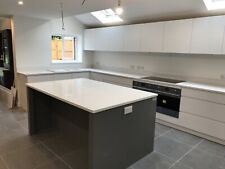 Shaker kitchen cabinets and 20mm White Carrara Marble quartz worktop,