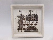 STIG LINDBERG SWEDEN MCM POTTERY PLATE HAND PAINTED DISH