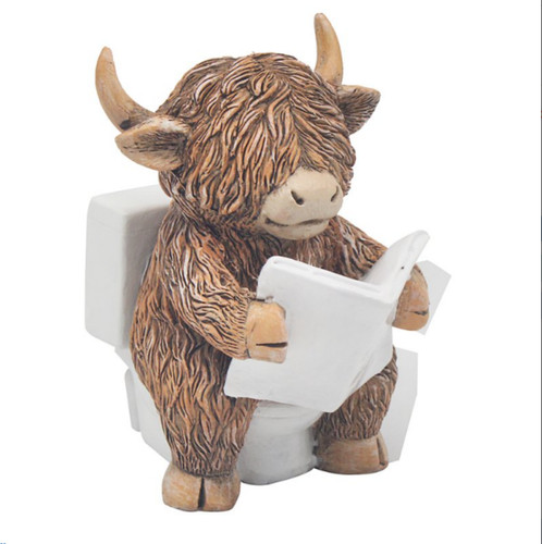 Hughie highland cow sat - hughie,