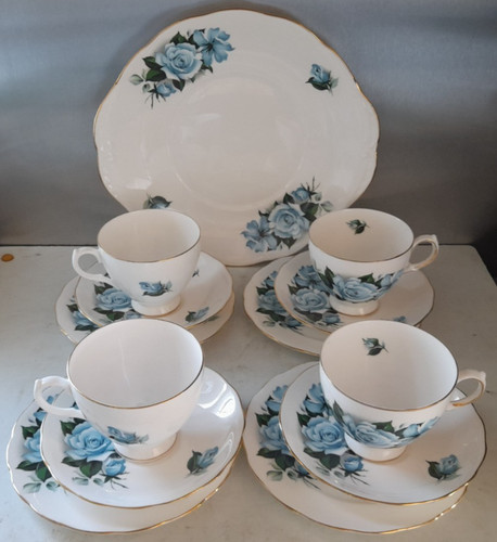 Queen anne china 8282 - 4, blue