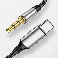 Braided Aux Cable Type C USB C To 3.5mm Car Audio Music For iPhone 16 15 Pro 1M