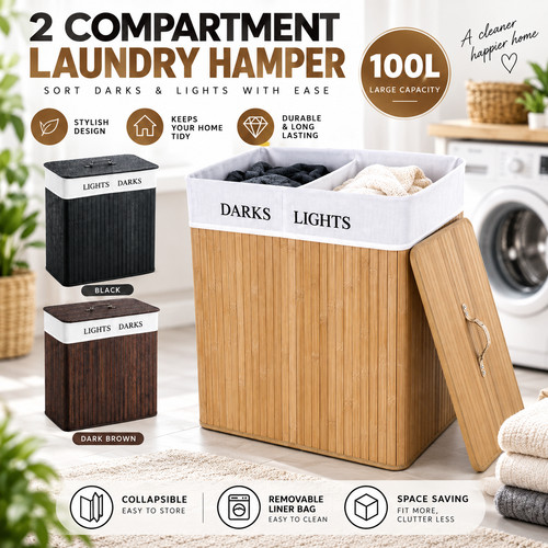 Laundry hamper bamboo - laundry, basket