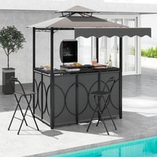 3PCS Outdoor BBQ Canopy w/ Bar
