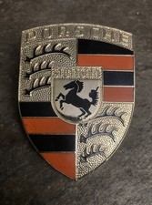 Porsche vintage car badge auto logo Stuttgart German hood trunk emblem head sign