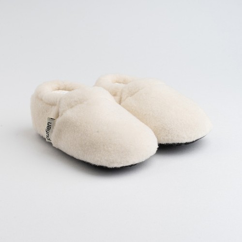 White baby slippers - white,