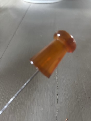 Vintage amber glass - amber, pin