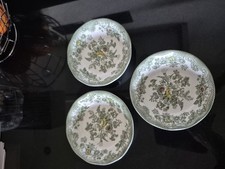 3 Enoch Wedgwood Tunstall KENT  Asiatic Pheasant Green Small Bowl 5" Diameter