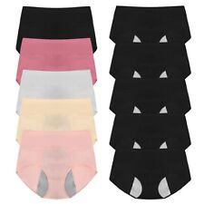 5 Pack Women Period Knickers Briefs Leakproof Menstrual Underwear Panties