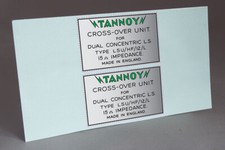 2 PRE CUT 12" TANNOY DUAL CONCENTRIC L.S. CROSSOVER WATER SLIDE DECAL SPEAKERS