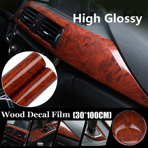 Glossy walnut wood grain vinyl - glossy,