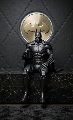 Coffee drinking batman shelf - drinking,
