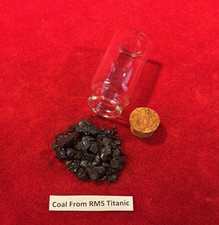 RARE AUTHENTIC CA 1912 VIAL OF COAL FROM TITANIC WRECKAGE SITE
