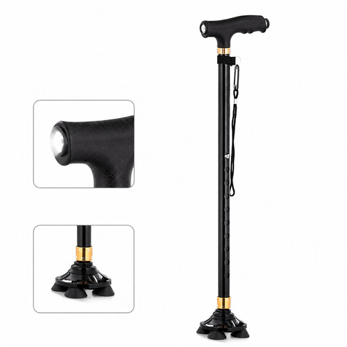 Adjustable quad base walking - adjustable,