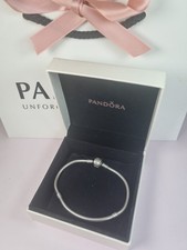 Genuine Pandora Sterling Silver  Moments Snake Chain Bracelet, Boxed 19cm - MINT
