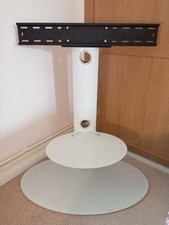 Modern White Large TV Stand - Excellent Condition Hardly Used Collection Only