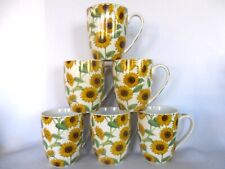 Set of 6 Sunflower Aspen Mugs