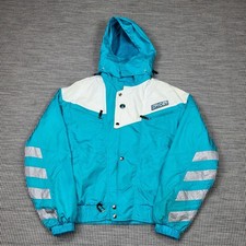 Vintage Spyder Ski Jacket Mens Medium Blue Nylon Hooded Thinsulate