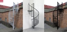 Outdoor Spiral Staircase Kit Galvanized + White/Black/Anthracite Powder Coated