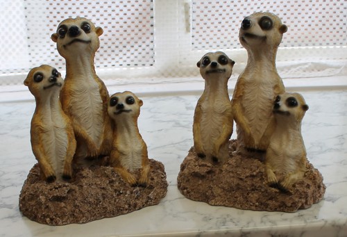 Pair meerkat garden statue - of,