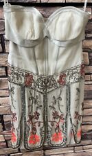 KAREN MILLEN Gatsby Flapper 20's Silk Beaded Cocktail Dress - Size UK 10