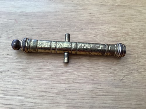 Vintage miniature brass cannon - miniature,
