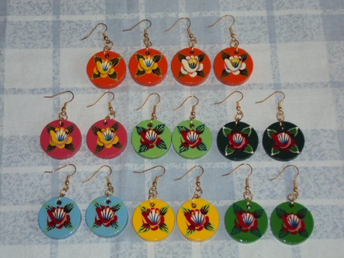 28mm circle round earrings - /,