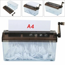 Mini Hand Shredder Personal Cross Cut Manual A4 Paper Hand Cutting Home Office
