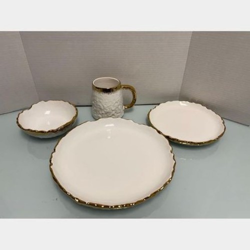 Piece white dinner - 4, set