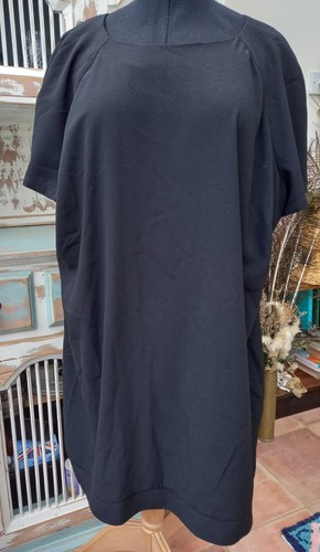 Black oversized cocoon dress - black,