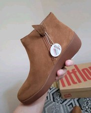 BNIB Fitflop Sumi Water Resistant Suede Ankle Boots size 3 EU 36 Light Tan