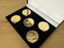5x COINS  1978,  1974, 2013, 2020, 1967 1oz 24K Krugerrand GOLD Plated In CASE
