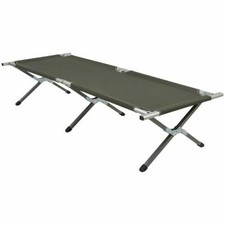 Highlander Aluminium Military Army Camping Festival Folding Camp Bed Olive