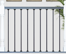 Black Straight Design Metal Stair Spindle - With or Without Brackets