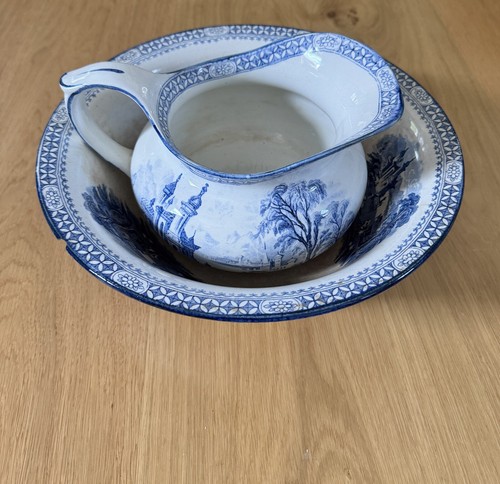 Antique wash basin and - and, jug