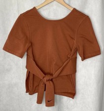 Nike Dri Fit Nike Studio Yoga Wrap Cotton Rust Women’s Top Size Small