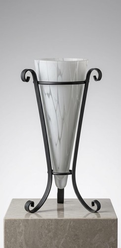 Vintage frosted glass cone - glass,