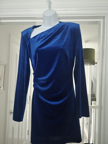 Zara blue velvet slash neck - zara,