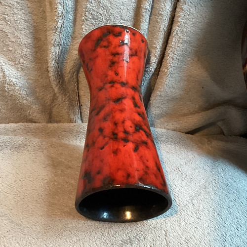 Red black marbled - black, glazed