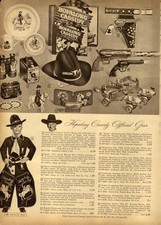 1950 PAPER AD 2 Sided Hopalong Cassidy cap gun holster Camera Outfits Hat Shirt