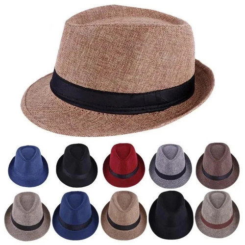 Mens fedora hat trilby summer - fedora,