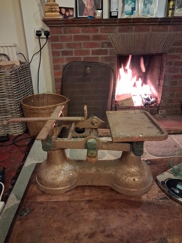 Vintage cast iron weighing - iron,