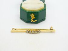 Edwardian 18ct Gold Five-Stone Diamond Dress Brooch Antique c1910