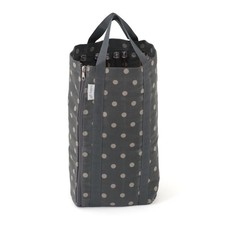 Hobby Gift: Knitting Bag with Pin Storage: Reversible: Charcoal Spot