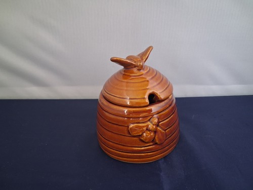 Vintage ceramic honey pot - ceramic, bee
