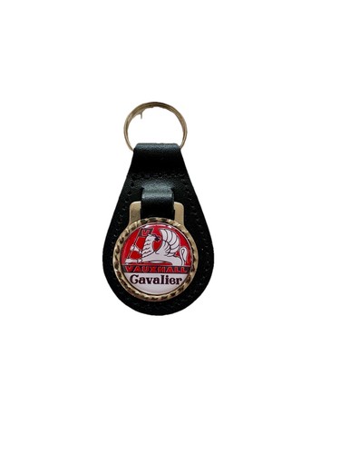 Black leather keyring fob - leather,