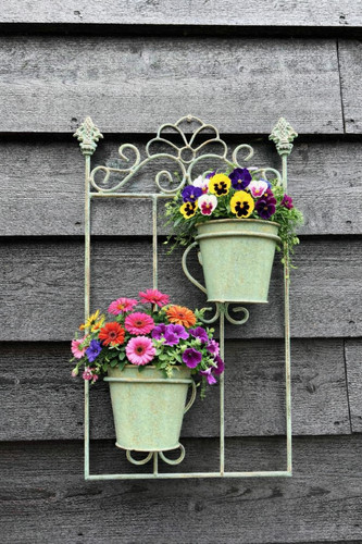 Green pot metal wall - 2, planter