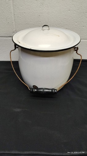 Antique white enamelware - antique, 9"