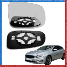 Right Driver side Wide Angle wing mirror glass for Volvo V60 10-18 heated