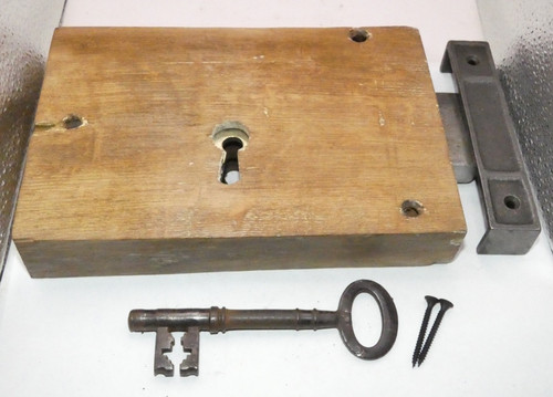 Antique wooden cased cast - , iron