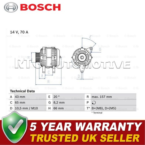 Bosch alternator fits 306 - bosch,
